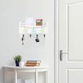 thumbnail image 4 of Wood Wall Mounted 4 Key Holder Hooks with Memo Clips, White Floating Shelves Storage for Coat Rack, Entryway Organizer for Letter Mail Holder, Magazine Holder and More., 4 of 7