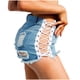 thumbnail image 4 of Moda para mujer Color sólido Cintura alta Sexy Hollow Out Frenulum Nightclub Jeans Ultra Shorts Fridja  fhjkhfk460696, 4 of 9
