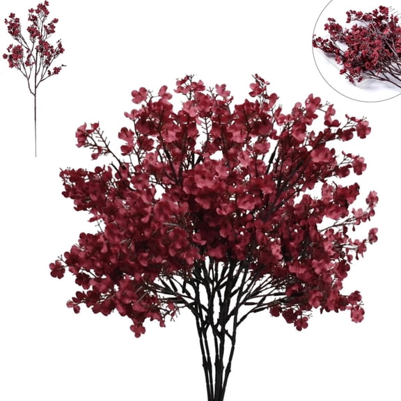 Real Touch Fall Bouquets,QZS Plastic Silk Flowers for Home,DIY Garden Decor,6pcs Artificial Gypsophila Decoration for Indoor,Party,Autumn,Table