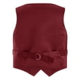 thumbnail image 2 of YUUMIN Kids Boys 4 Buttons Tuxedo Waistcoat Formal Suit Vest Wedding Prom Party Christenings Outfit Burgundy 10, 2 of 6