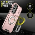 thumbnail image 5 of Asuwish Compatible with Samsung Galaxy S24 FE 5G Phone Case Slide Camera Cover Tempered Glass Screen Protector Stand Ring Holder Rugged Slim Cell for S 24 EF AI S24FE 24S Women Men Pink, 5 of 10