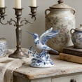 thumbnail image 5 of BUDAO00 Ceramic Chinoiserie Hummingbird Sculpture for Bathroom, Office, Room and Living Room Display Styling, Sculptural Figurine for Shelf or Coffee Table Decor, Blue & White, 5 of 6