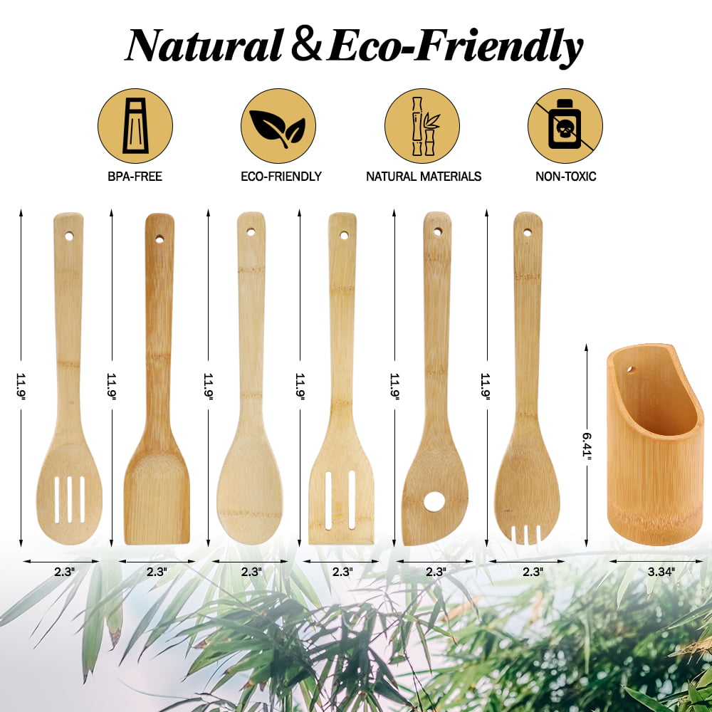 Bamboo Ladles Wooden Spoons Utensils Bamboo Cooking Utensils - Temu