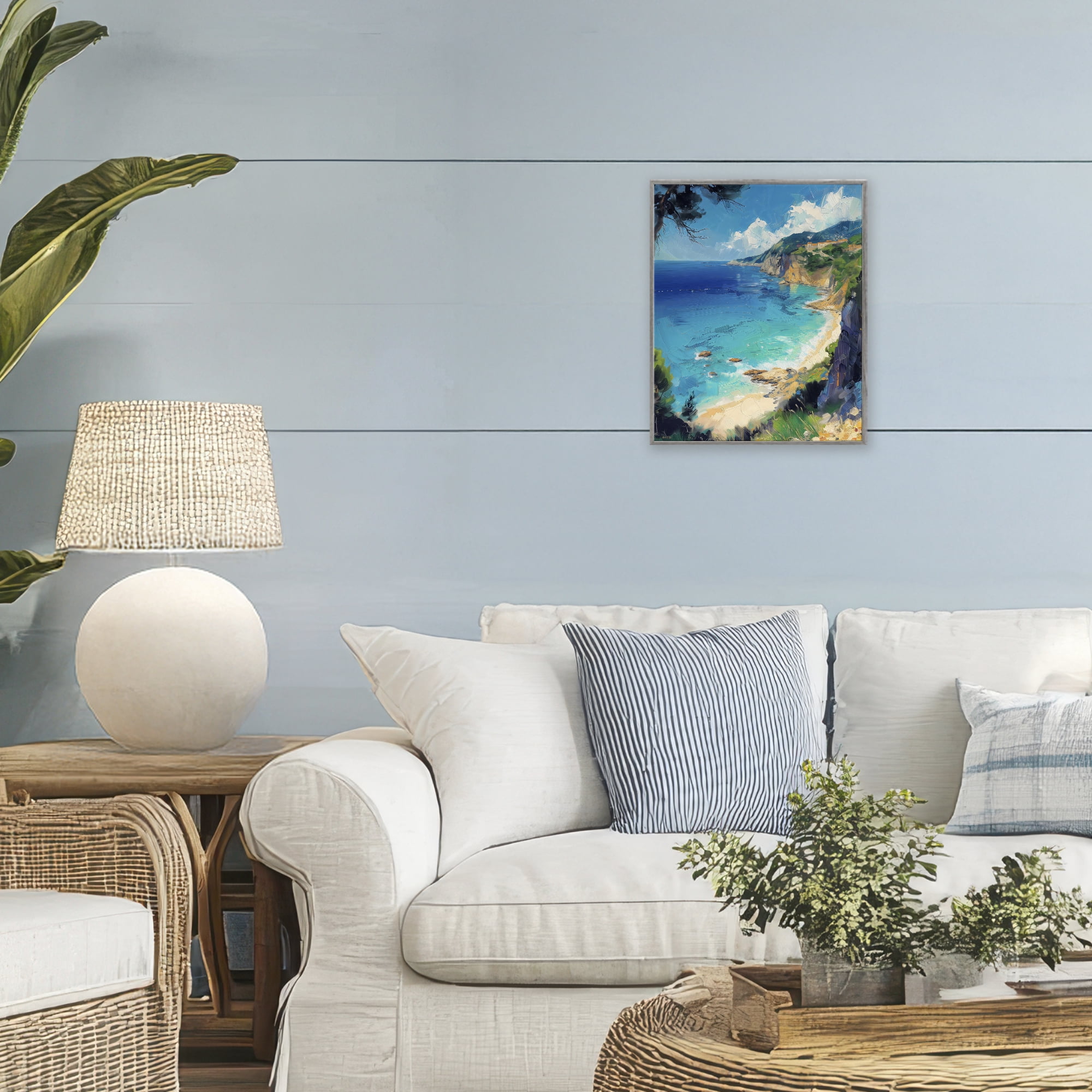 Stupell Industries View of Ocean Retreat Gray Framed Giclee Art, design by Creative Studio