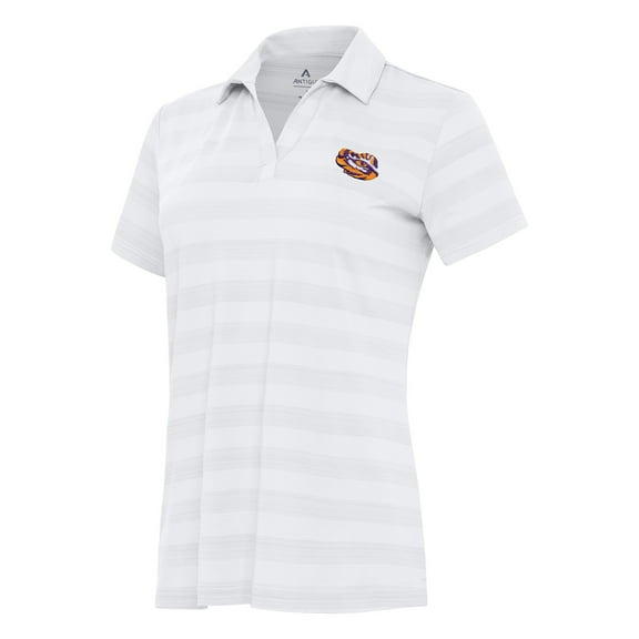 Women's Antigua White LSU Tigers Tunnel Polo
