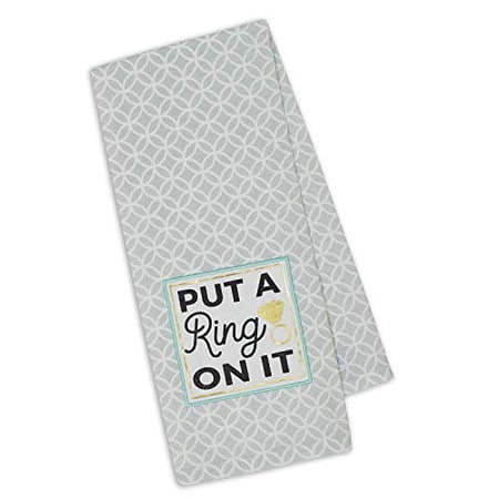 Design Imports DII Put a Ring On It Embellished Dishtowel