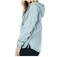 thumbnail image 2 of Women’s Premium Cotton Casual Hoodie Half Zip Pullover Denim Jean Jacket (Light Blue, S), 2 of 5