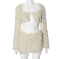 thumbnail image 4 of Faux Fur Cardigan & Skirt Set (M, Beige), 4 of 10