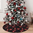 thumbnail image 5 of Yiaed Flamingo Print Christmas Tree Skirt , Tree SkirtsTree Mat for Christmas Winter Holiday Indoor Decorations-30", 5 of 7