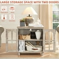 thumbnail image 4 of LELELINKY Farmhouse Nightstand with Charging Station, Modern End Side Table with Storage Shelf for Bedroom Living Room Office, White, 4 of 7