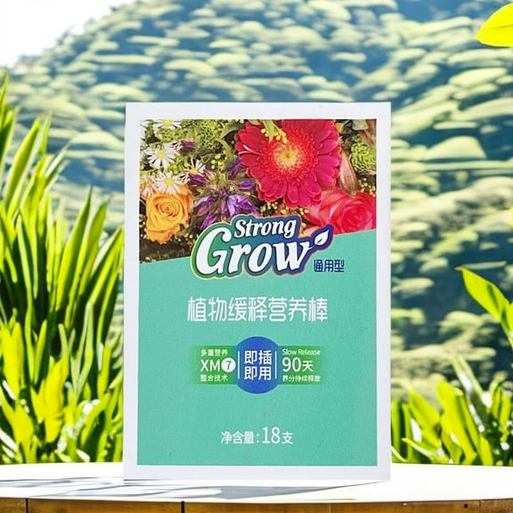 Qonioi 18Pcs Slow-Release Fertilizer Sticks, 90-Day Continuous Release Food for Potted Plants, Nutrient Sticks for Flowers Vegetables Succulents Fruits General Purpose Indoor Outdoor Garden