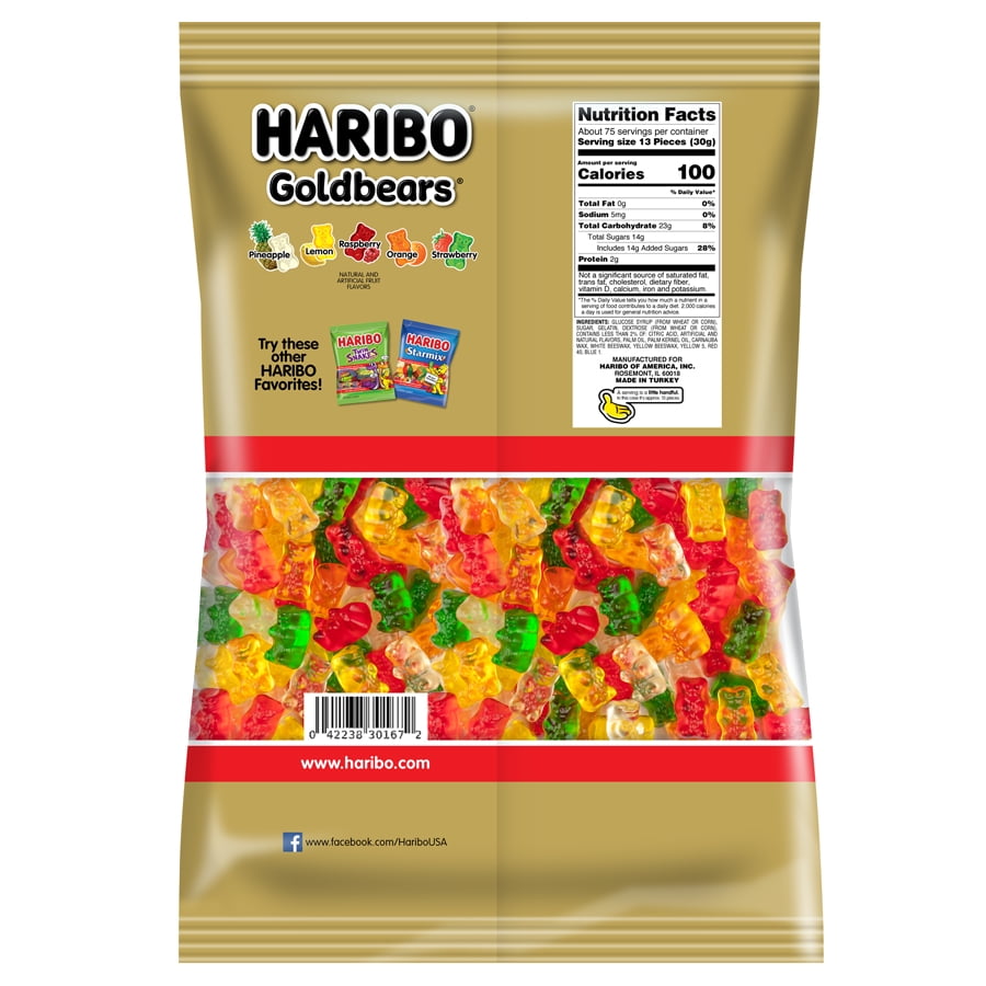 HARIBO Goldbears gummi candy, Pack of 1 80oz 5lb Bag