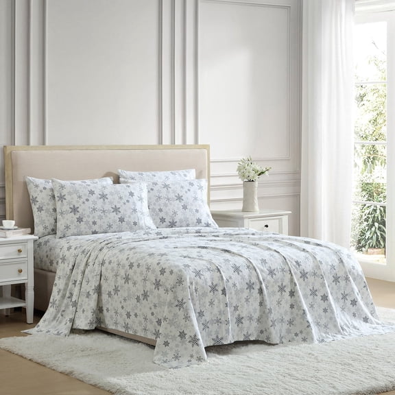 Lenox Flannel Sheet Set, Queen (Snow Day)