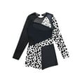 thumbnail image 4 of Yruioon Girls One-piece Ballet Dance Jumpsuit Print Open Back Gymnastics Leotards Modest Sportswear Black 10, 4 of 5