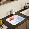 thumbnail image 5 of Yayeee Dish Drying Mat for Kitchen Counter 18" x 24" Microfiber Super Absorbent Coffee Decorative Pad, Light Blue Gradient, 5 of 9