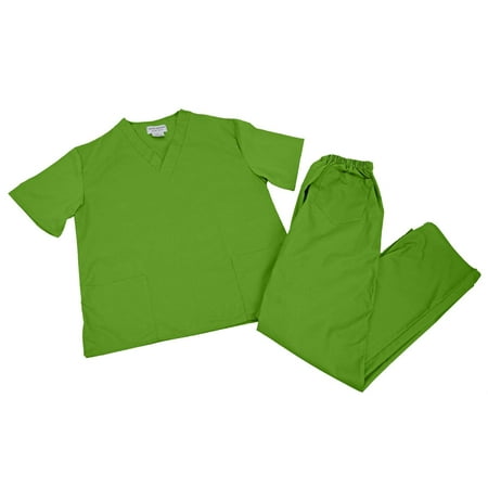 

ACTIVE UNIFORMS Men Scrub Set Medical Scrub Top and Pants (Lime Green Medium)