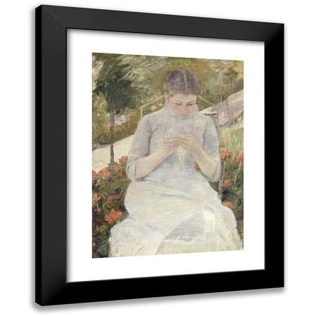 Mary Cassatt 11x14 Black Modern Framed Museum Art Print Titled - Girl in the Garden (Between 1880 and 1882)