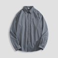 thumbnail image 2 of PMUYBHF Chemise Habillée Noire pour Hommes Coupe Régulière Automne Hiver Décontractée Col à Revers Manches Longues Vacances Extérieur, 2 of 5