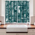 thumbnail image 2 of Ambesonne Grunge Kitchen Curtains, Detailed Weathered Modern, 55"x30", Petrol Blue and White, 2 of 3