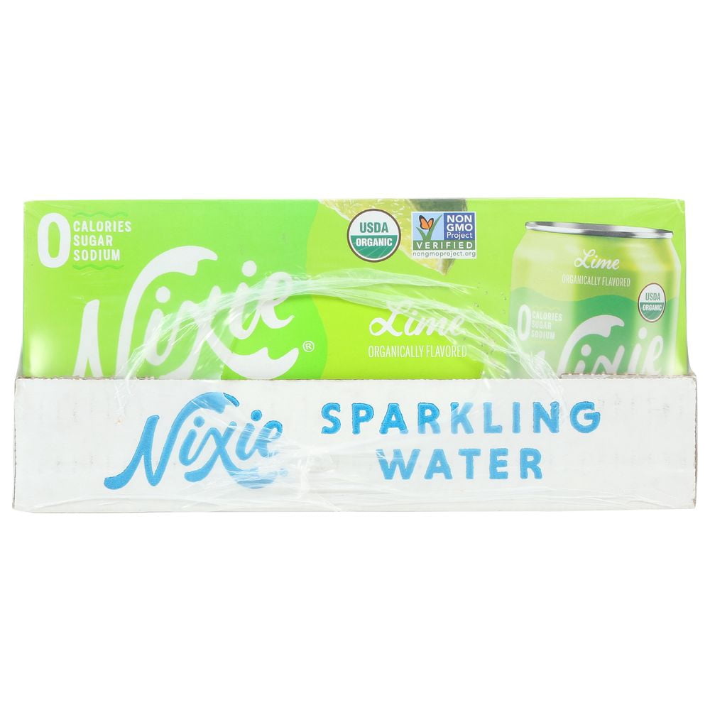 Nixie Organic Lime Sparkling Water, 12 Fluid Ounce - 8 count per pack -- 3 packs per case.