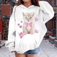 thumbnail image 2 of Telankuip Cute Cat Graphic Hoodies for Teen Girls Kawaii Anime Tween Girl Long Sleeve Hooded Sweatshirts Preppy Comfortable Soft Going out Wear Pullover Tops White 160, 2 of 4