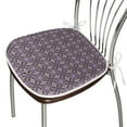 thumbnail image 3 of Art Deco Dining Chair Pad, Minimal Grid Form of Continuous Curvy Edged Squares Pattern, Water Resistant Pillow with Straps for Kitchen Seats, 4 Pieces Set, Pale Pink Lavender, by Ambesonne, 3 of 5