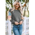thumbnail image 4 of POGLIP Women's Gray Colorblock Long Sleeve Pullover Sweatshirt, 4 of 6