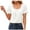 White, variant on Fesfesfes Women Tees Women's Fashion Printed T-shirt 3/4 Sleeves Blouse Round Neck Casual Tops Women Short Sleeve Tops S(US:4)