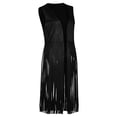 thumbnail image 5 of Ediodpoh Elegant Long Fringe Vest Cardigan for Women Soft Suede Like Fabric Open Front Mid Length Layering Piece Black XL, 5 of 6