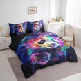 thumbnail image 3 of Panda Print Bed in a Bag 7pcs Woodland Wildlife Bedding Set, Cartoon Animal Queen Comforter Set Mystic Galaxy Nebula Bedding Comforter Sets, Rainbow Butterfly Bear Bed Set, 3 of 6