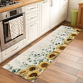 thumbnail image 2 of Runner Rug 2'x6', Sunflower Washable Non-Slip Hallway Runner Rugs, Yellow Floral Pastoral Botanical Leaves Rustic Bedside Rugs Floor Mats Carpet Runners for Kitchen Bathroom Laundry Room, 2 of 8