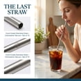 thumbnail image 2 of REGALWOVEN 10 Pcs Reusable Straws, Stainless Steel Straws, Long Drinking Straws for 40 oz Tumbler, Dishwasher Straws Silver A, 2 of 5