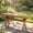 Teak, variant on DEAUL 44.5" HIPS Outdoor Bench, X-Shaped Backless Garden Bench, All Weather Patio Seating, Easy Assembly for Garden, Porch & Park-Wood-Grain Teak