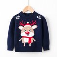 thumbnail image 5 of DHFJKG Toddler Boys Girls Christmas Sweater Cartoon Reindeer Warm Knitted Sweater Long Sleeve Crewneck Knitwear Comfort Tops, 5 of 5