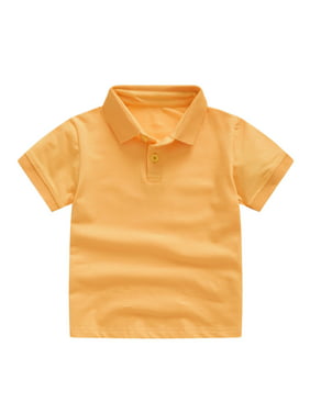 Sngxgn Boys' Short Sleeve Pique Polo Uniform Shirt (Standard Green Tops Yellow 18 Months