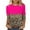 Hot Pink, variant on ibuvkizy Womens Tops,Women's Fashion Printed Loose T-shirt Mid-length 3/4 Sleeves Blouse Round Neck Casual Tops,Tshirts for Women,Plus Size Blouses Shirts,Summer Tops for Women