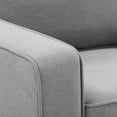 thumbnail image 3 of Georgia Light Gray Linen-Like Fabric Contemporary Three Seater Sofa, 3 of 9
