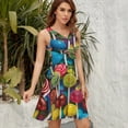 thumbnail image 5 of Pastel Rainbow Lollipop Dress Fashion Beach Long Dresses Female Party Printed Sundress, 5 of 7