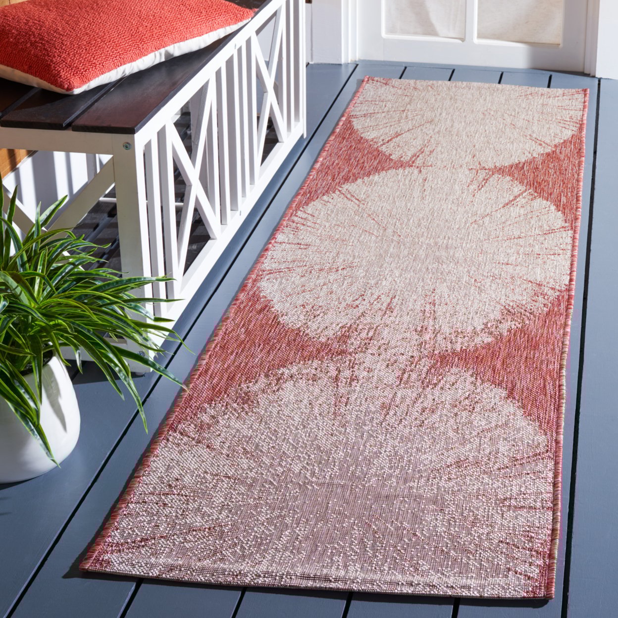 thumbnail image 3 of SAFAVIEH Courtyard Jaymz Radiant Indoor/Outdoor Area Rug, Beige/Red, 2'7" x 5', 3 of 10