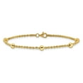 thumbnail image 3 of Auriga Fine Jewelry 14K Yellow Gold D/C Beaded Rope Chain Bracelet 7inch for Women, 3 of 6