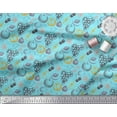 thumbnail image 2 of Soimoi Blue Cotton Duck Fabric Mix Fruits Fabric Prints By Yard 42 Inch Wide, 2 of 3