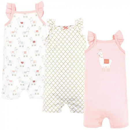UPC: 0660168165937 | Hudson Baby Infant Girl Cotton Rompers Llama 12-18 Months