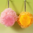 thumbnail image 6 of Tanuke Dual-Sided Silicone Body Scrubber, Silicone Loofah for Shower Exfoliating Body Brush Scrubber for Men and Women for All Skin, Scalp Massager Lather Well＆Easy to Clean, 1Pcs(Pink), 6 of 9