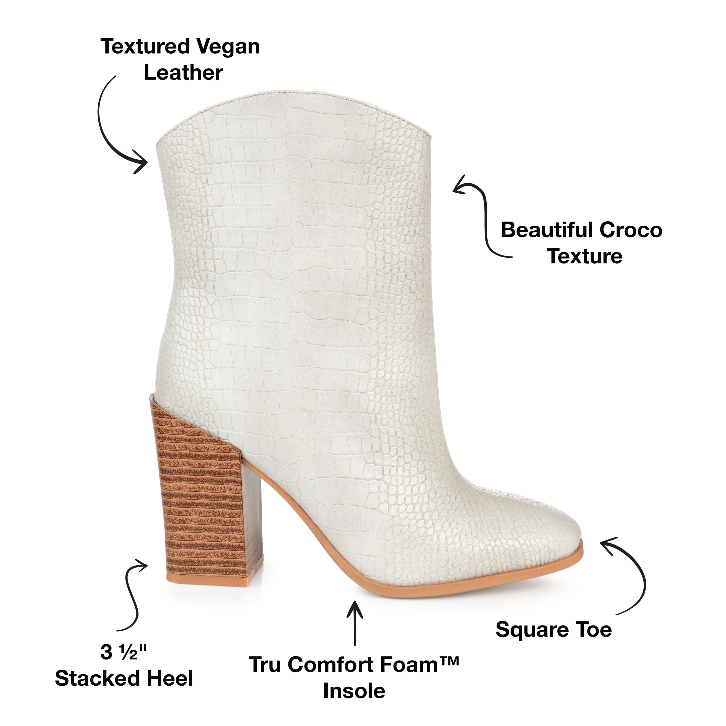 Journee Womens Brekinn Pull On Stacked Heel Booties