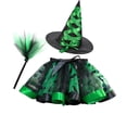 thumbnail image 4 of LYHaoo Kids Girls 3Pcs Halloween Witch Costume, Cute Layered Mesh Tutu Skirt with Witch Hat Broom for Dress Up Party Wear(6-7 Years), 4 of 4