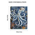 thumbnail image 2 of Acheng Octopus Wall Art Picture Canvas Vintage Style Posters Print Modern Bathroom Decor Artwork Framed For Living Room Bedroom Wall Painting Home Decor 12x16 in, 2 of 5