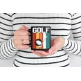 thumbnail image 2 of Distressed Golf Word with a Ball & Club, Golf Player, Golfing or Golfer, Black 11oz Ceramic Mug, 2 of 5