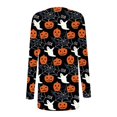 thumbnail image 4 of PENGXIANG Cardigan Décontracté à Fleurs d'Halloween pour Femmes, Veste Manteau Longueur Moyenne Marron XXXXXL, 4 of 6
