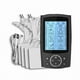 thumbnail image 1 of Estimulador muscular TENS EMS de doble canal PowerPulse con 24 modos para aliviar el dolor, masajeador recargable con 8 almohadillas, soporte para almohadillas ABS y cable USB (negro), 1 of 5