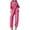 Hot Pink, variant on Ashirexll Womens Winter Sets, Womens 2 Piece Outfits, Fall Solid Color Loose Long Sleeve Shirt and Wide Leg Pants Two Piece Neck Set